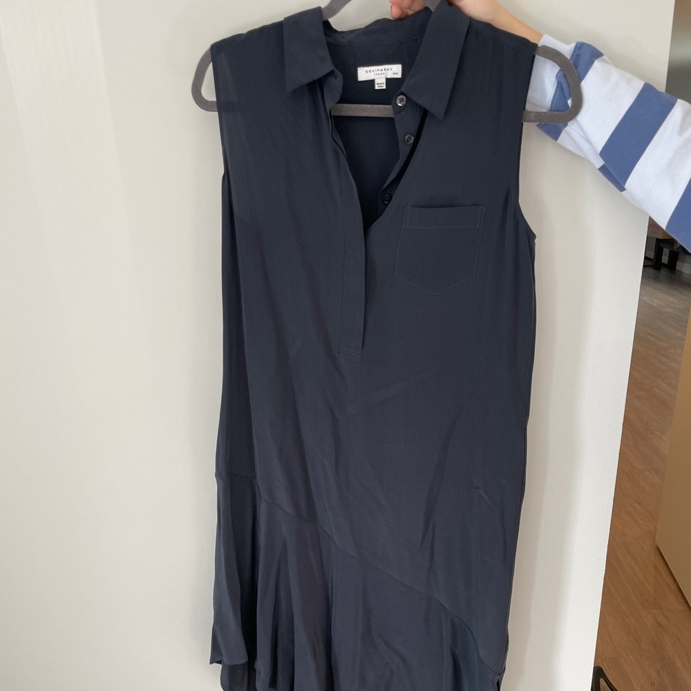 Equipment asymmetrical silk dress